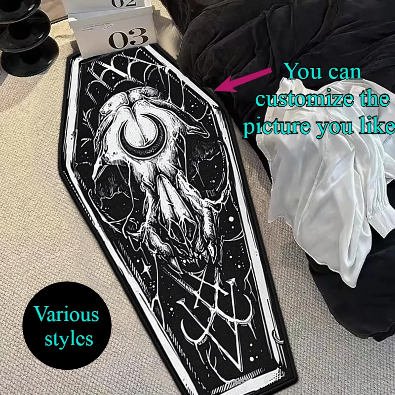 Dark coffin floor mat Halloween holiday decoration bedroom bedside blanket entrance door mat
