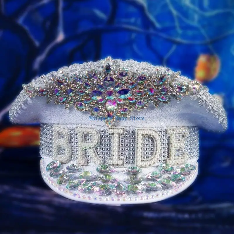 U90E Wedding Bride Bachelorette Captain Cap Hat Halloween Party Supplies