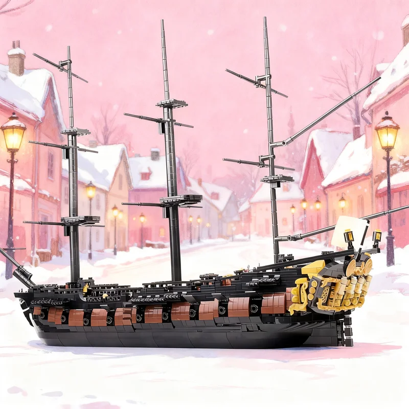 

3090pcs MOC Liberte Frigate Pirates Model Building Blocks Creative Display Gift Collectible Decor Kids Premium Adult Desk Home