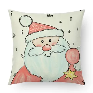 Cartoon Rose Christmas Santa Pillow Floral Pillow Digital Printing Snow Doll 12 Main Sales Embroidered Pillows - №4