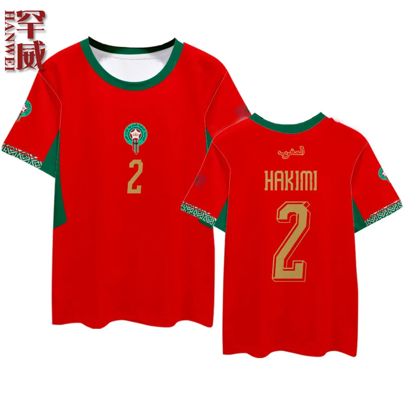 2026 Summer Fashion Morocco team uniform style football clothes T-shirt for both men and women fans' clothing Comfortable Tees
