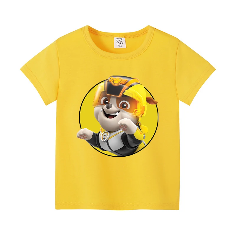 New Paw Patrol T-shirts for Children Kawaii Cartoon Printed Kids Tops Boys Girls Cotton Short Sleeves 2024 Baby Summer Clothes