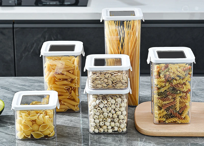 Multi-Functional Sealing Square Grains Storage Box with Anti-Humidity Preservation for Kitchen and Household