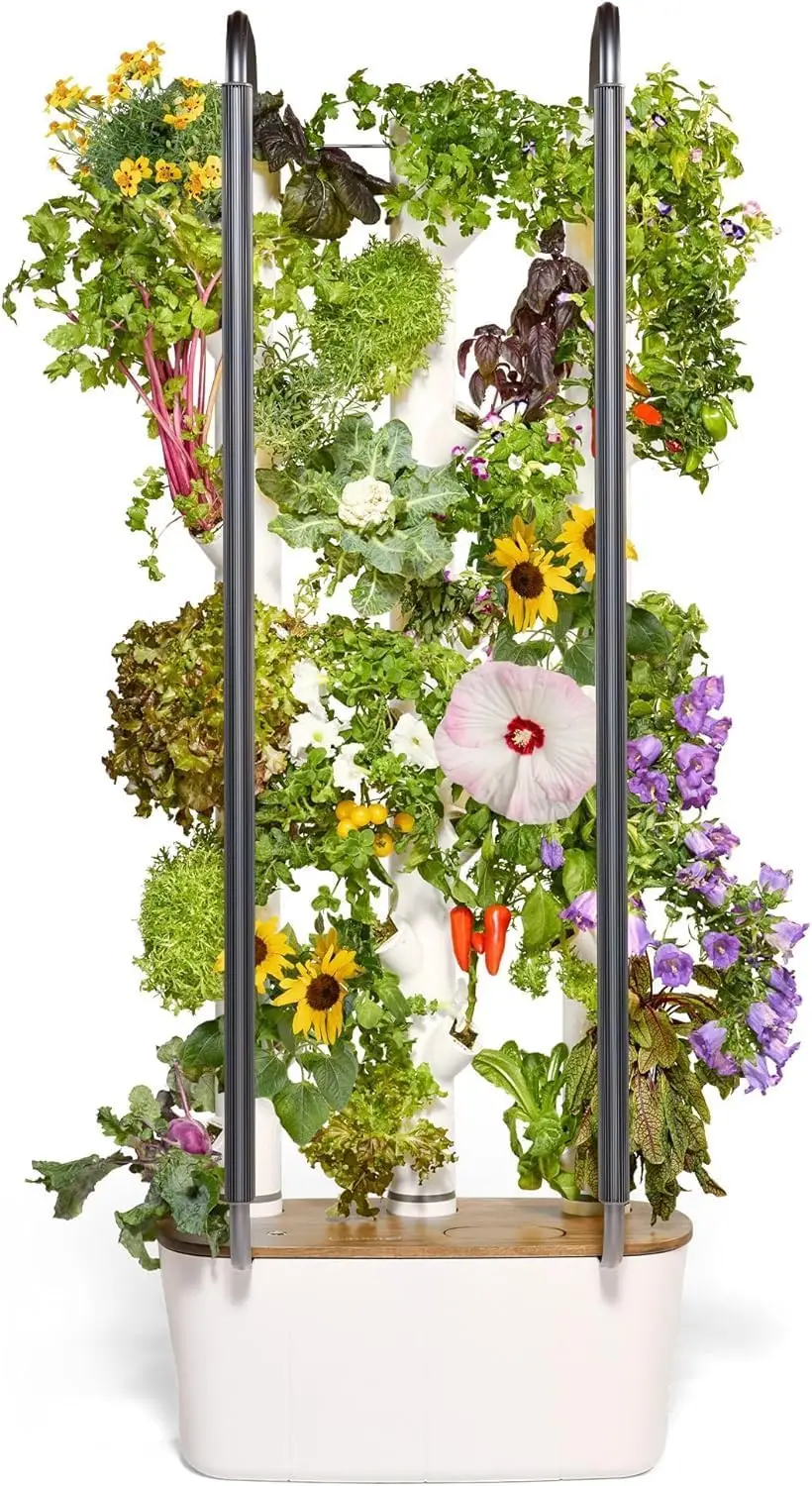 4.0 Hydroponics Growing System Kit & Vertical Garden Planter 30 Non-GMO Indoor Plants Smart Garden Herbs Vegetables