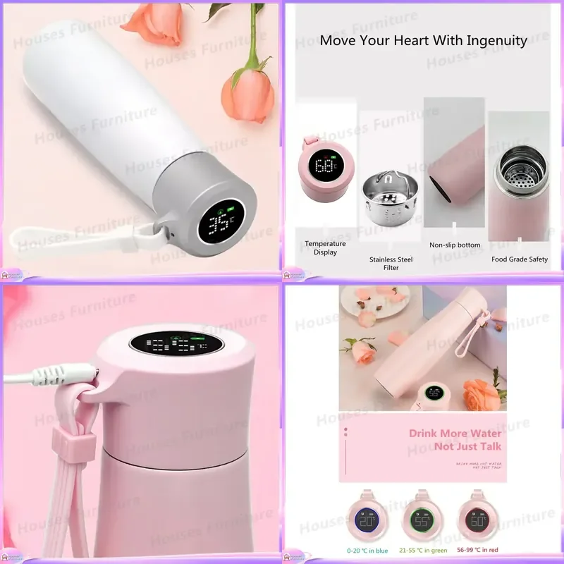 Smart LED Temperature Display Vacuum Flask 18/8 Stainless Steel Insulated Thermos Bottle Touch Screen Hot Cold Water Mug