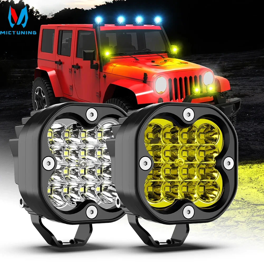 

MICTUNING 3 Inch LED Yellow/White Work Light 12V Spotlights Fog Lamps 4x4 Offroad LED Headlights For Motorcycle Jeep Truck ATV