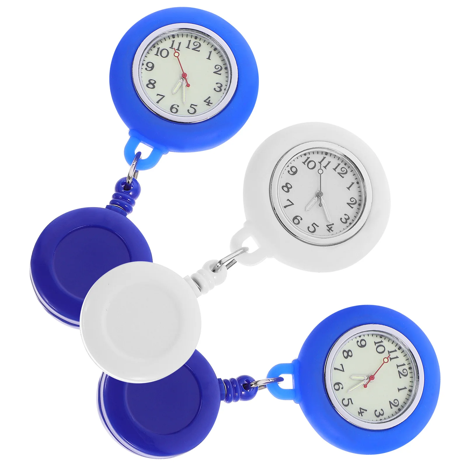 3 قطعة ساعة جيب ممرضة سيليكون للجنسين طبيب ساعة محمولة مستديرة حزام قابل للتمدد لموظفي المستشفى هدية فكرة ساعة الجيب #2