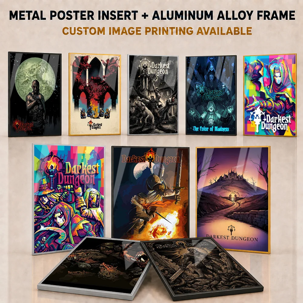 Darkest Dungeon Framed Metal Print Personalized Photo Video Game Theme Wall Art For Entertainment Room Gaming Enthusiast Gift