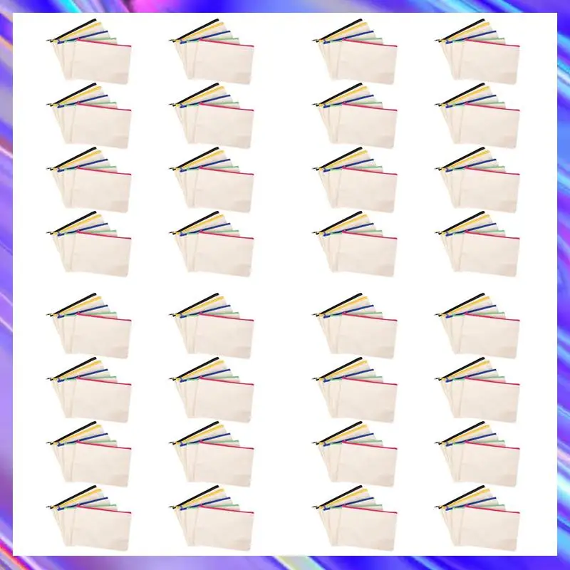 Bolsa de cosméticos de lona con cremallera, estuche para lápices, bolsa de viaje hecha a mano, manualidades, escuela, cremallera Multicolor, 160 Uds.