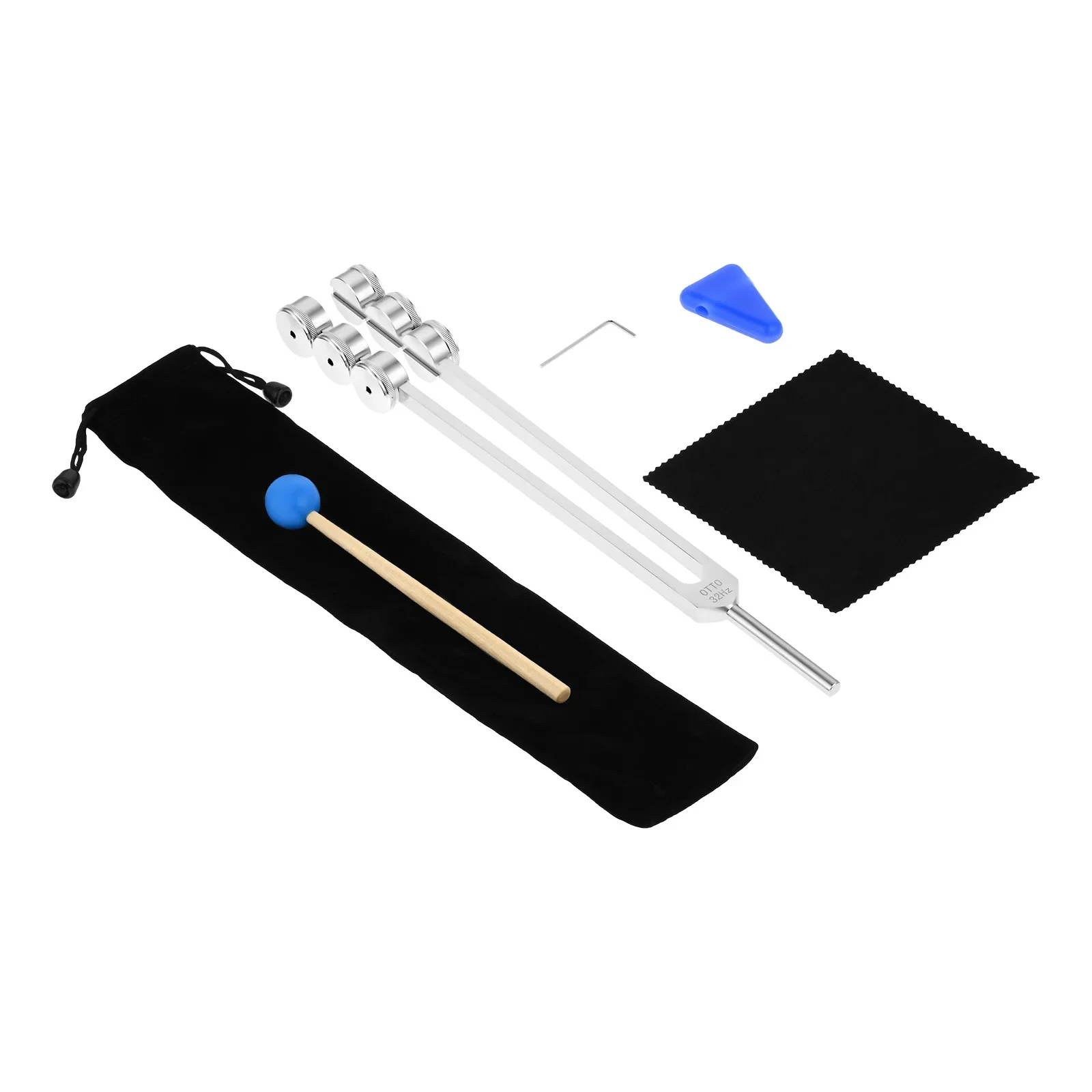 Alumínio Pesoed Turner Tool Tuning Fork Hammer Bolsa Bag Regerar Estimular Nervos Dano Alta Qualidade Otto 32 32hz 1pc