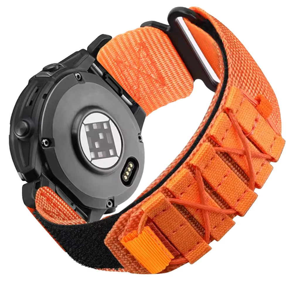 حزام ساعة نايلون 22 ملم 26 ملم لساعة Garmin Fenix 8/E/Epix Pro 47 ملم 51 ملم، Fenix 7/7X/6/6X Pro، Tactix 7/Tactix 8 Velcro QuickFit Band