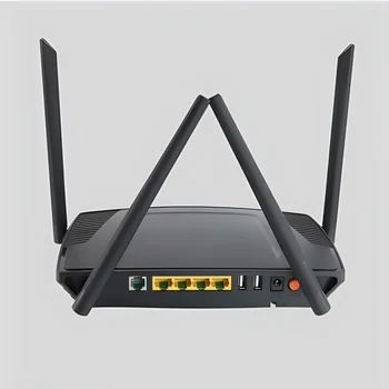 KEXINT Wifi 6 Xpon ONU 라우터, 4GE + 1TEL 듀얼 밴드 2.4G 및 5G 2100Mbps 영어 Gpon ONT Wifi 6 ONU, 7db 안테나 포함 