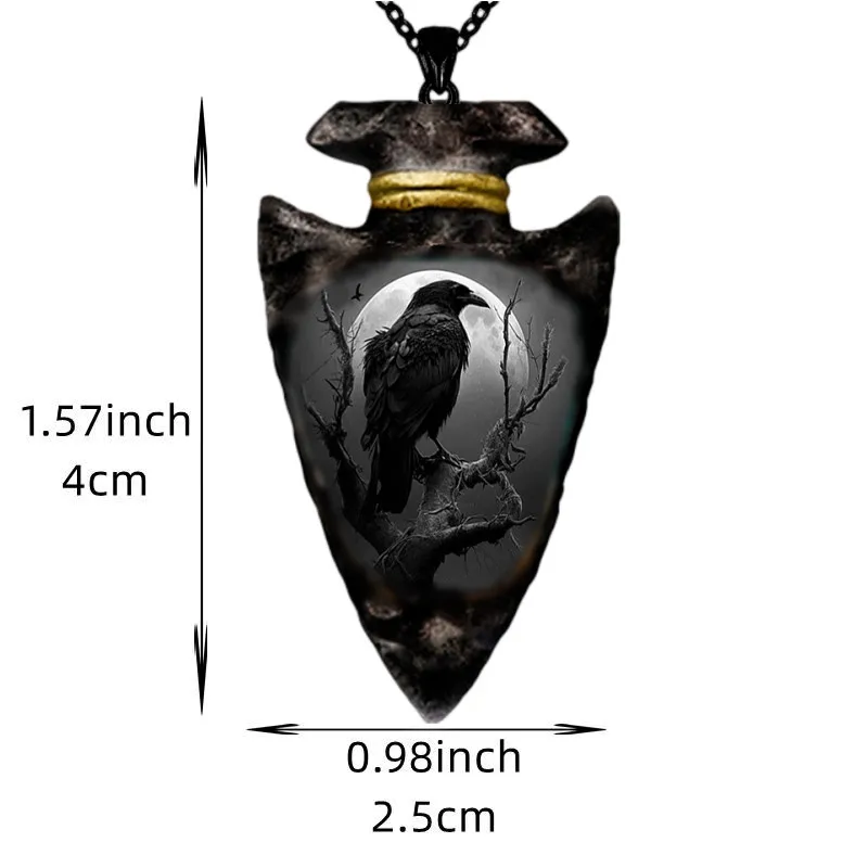 Gothic Crow Black Chain Pendant Necklace Hip Hop Necklace for Men Stainless Steel Jewelry Accessories Men Halloween Party Gifts