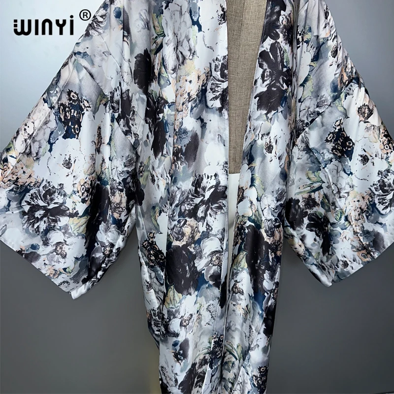 WINYI Bohemian Kimono Strand Cover Up Badeanzug elegante afrikanische Frauen Boho Cardigan sexy Urlaub Langarm Strandkleid
