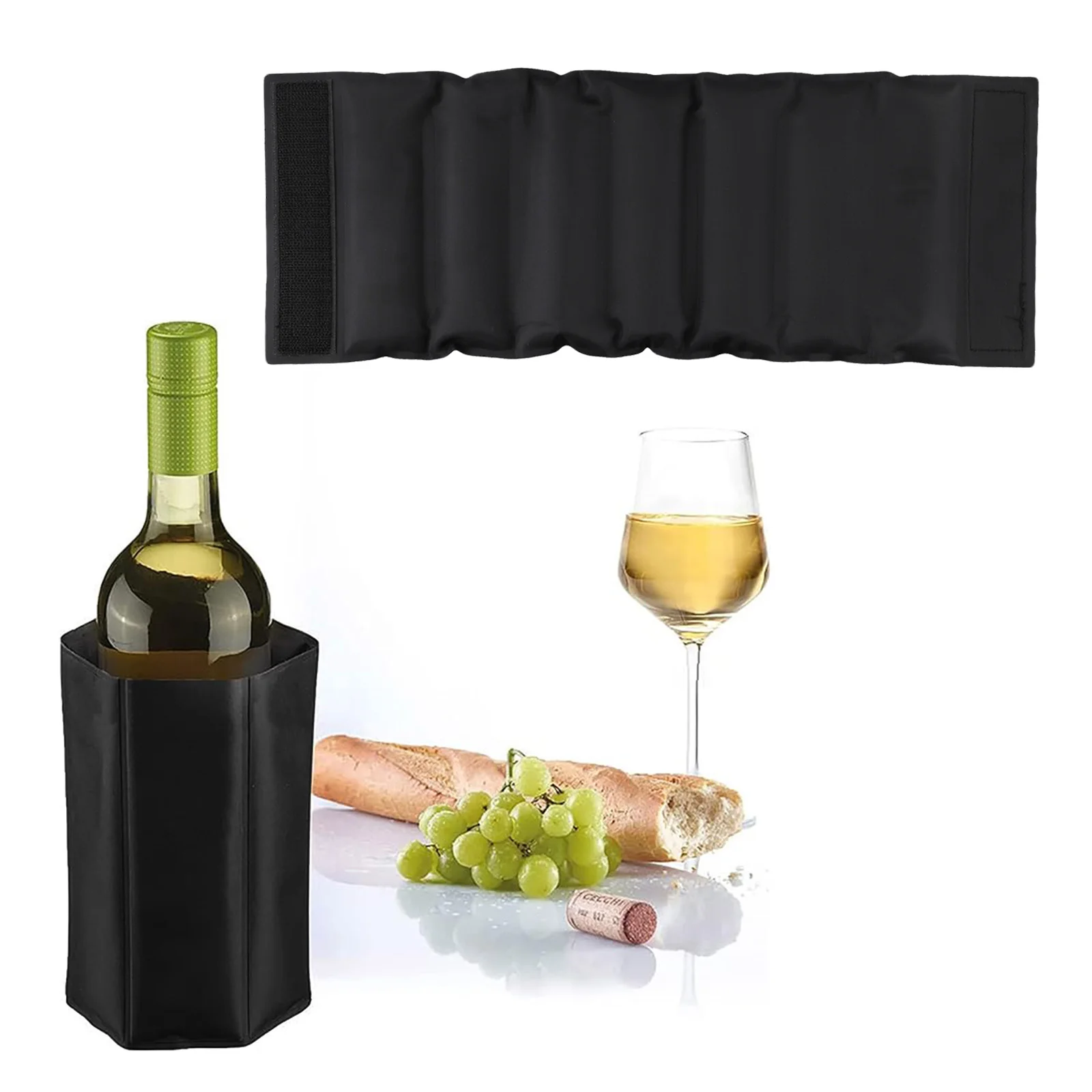 2Pcs Wine Cooler Sleeve Freezer Sleeve Wine Bottle Cooling Sleeve Champagne Instant Cooling For Barbecue Camping Outdoor Party