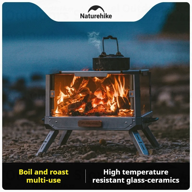 Naturehike Camping Burning Platform Camping Heating Fire Rack 430 Stainless Steel Outdoor Bonfire Warm Oneself Glass Furnace