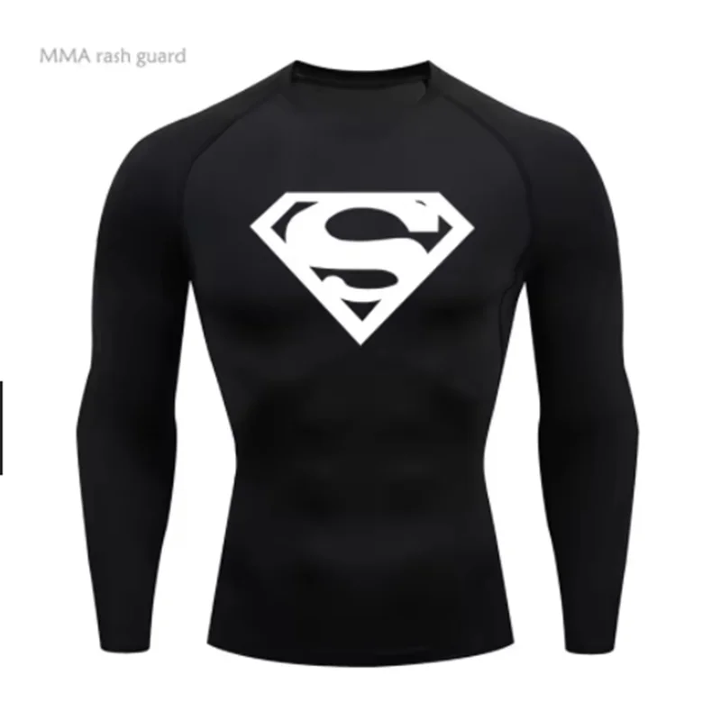 Camiseta para correr, camiseta de compresión para hombre, Top deportivo negro para gimnasio, ropa deportiva transpirable de secado rápido, camisetas cortas para entrenamiento y culturismo