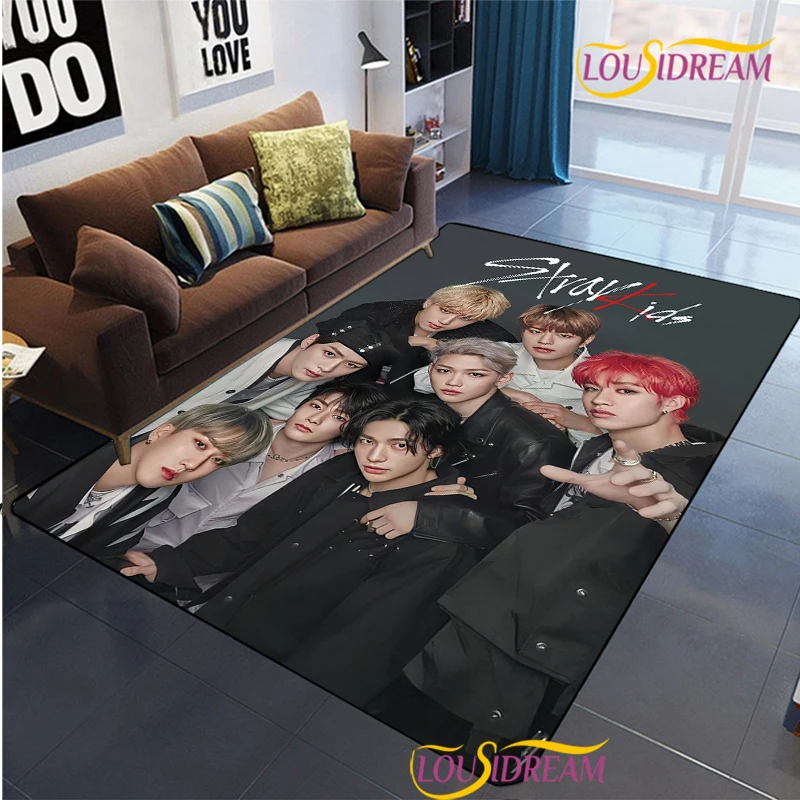 Kpop S-Stray-K Singer Star Group Carpet,music enthusiast Fashion yoga Rug for Living Room Non-slip Floor Mat Alfombra Poster Mat