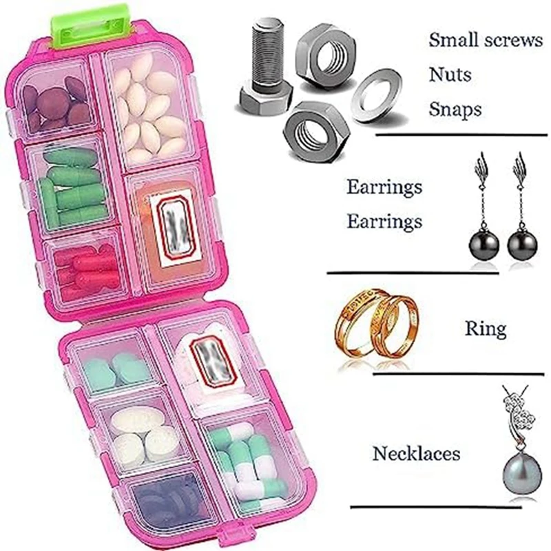 Med Wallet Pills With Labels, Medwallet Pill Organizer, Med Wallet Pill Case, Portable Daily Pill Case,Medicine Wallet