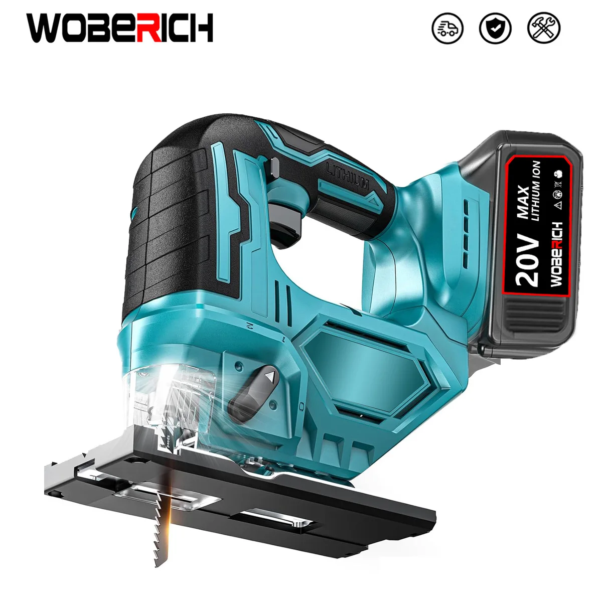 Cordless Jigsaw Infinitely Adjustable Quick Release System for Wood Metal Plastic for Straight/Curve/Circle Cutting For Makita