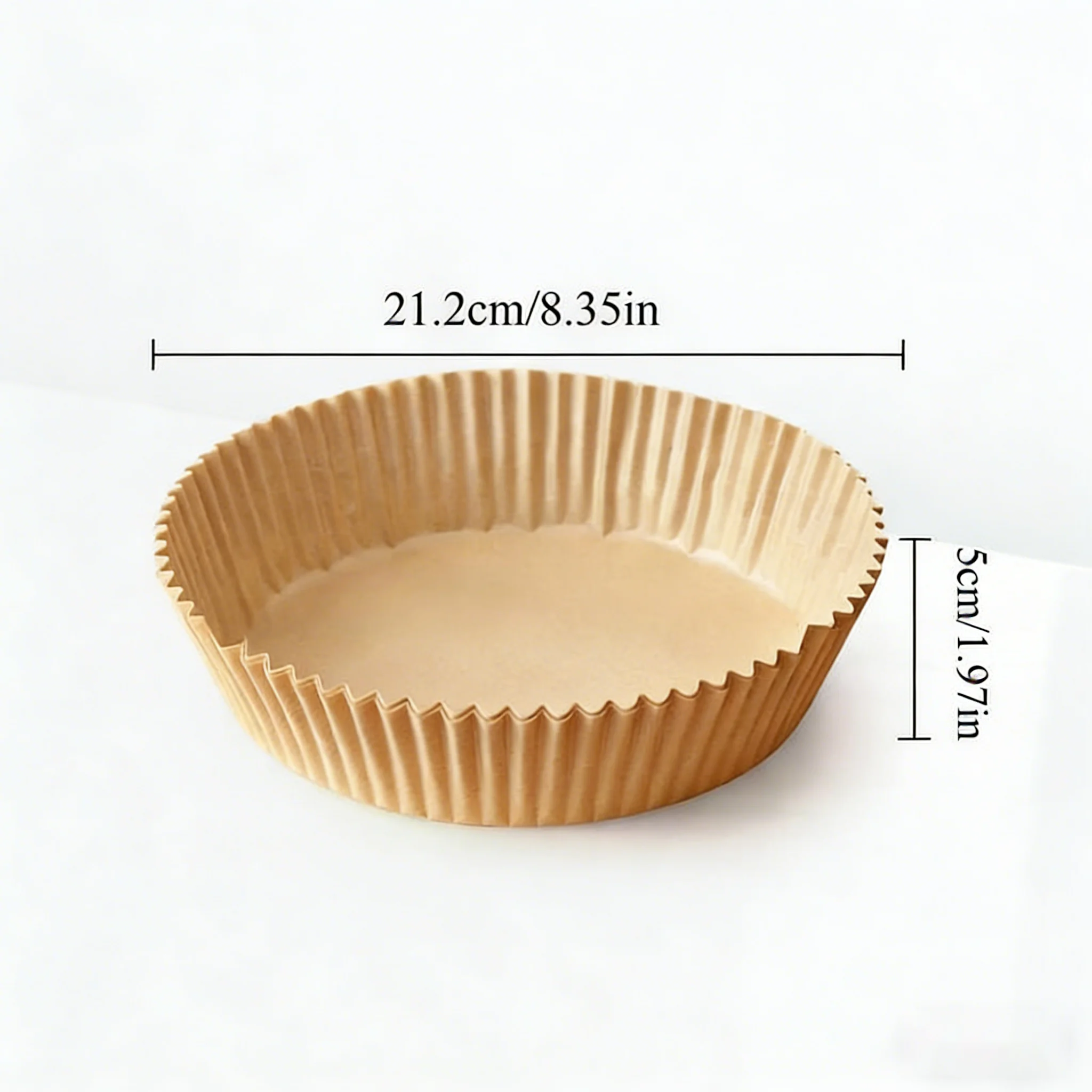 50pcs 8in Air Fryer Parchment Liners, Fit 5-8QT Fryer, Non-Stick Oil-Absorbing Paper for Fries/Meat