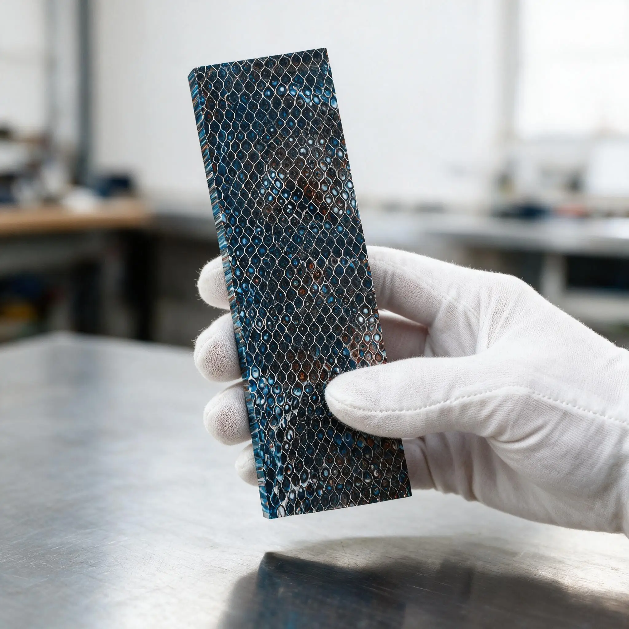 120×40×8mm Honeycomb Resin Board Snake Skin Pattern DIY Knife Handle Path Material Tool Handle Reimbursement Accessory Handmade