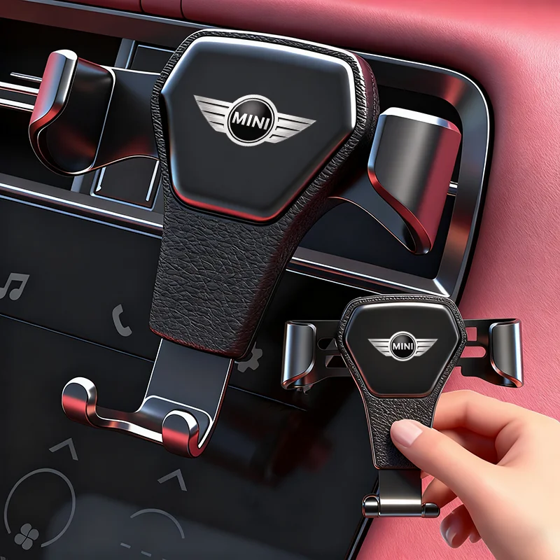 Auto-Handyhalterung mit Schwerkraftbefestigung für Lüftungsschlitze, Handy-Ständer für MINI Cooper R56 F56 R50 JCW Cabrio Aceman Countryman Clubman WORKS