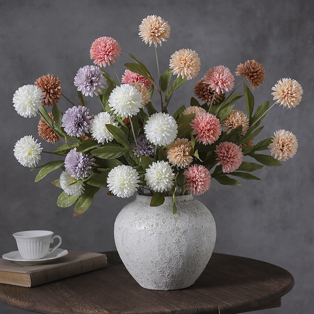 4-köpfige künstliche Gänseblümchen-Seidenblumen, 70 cm, künstlicher Blumenzweig für Heimdekoration, DIY-Esstisch-Deko-Accessoires – Detail 3