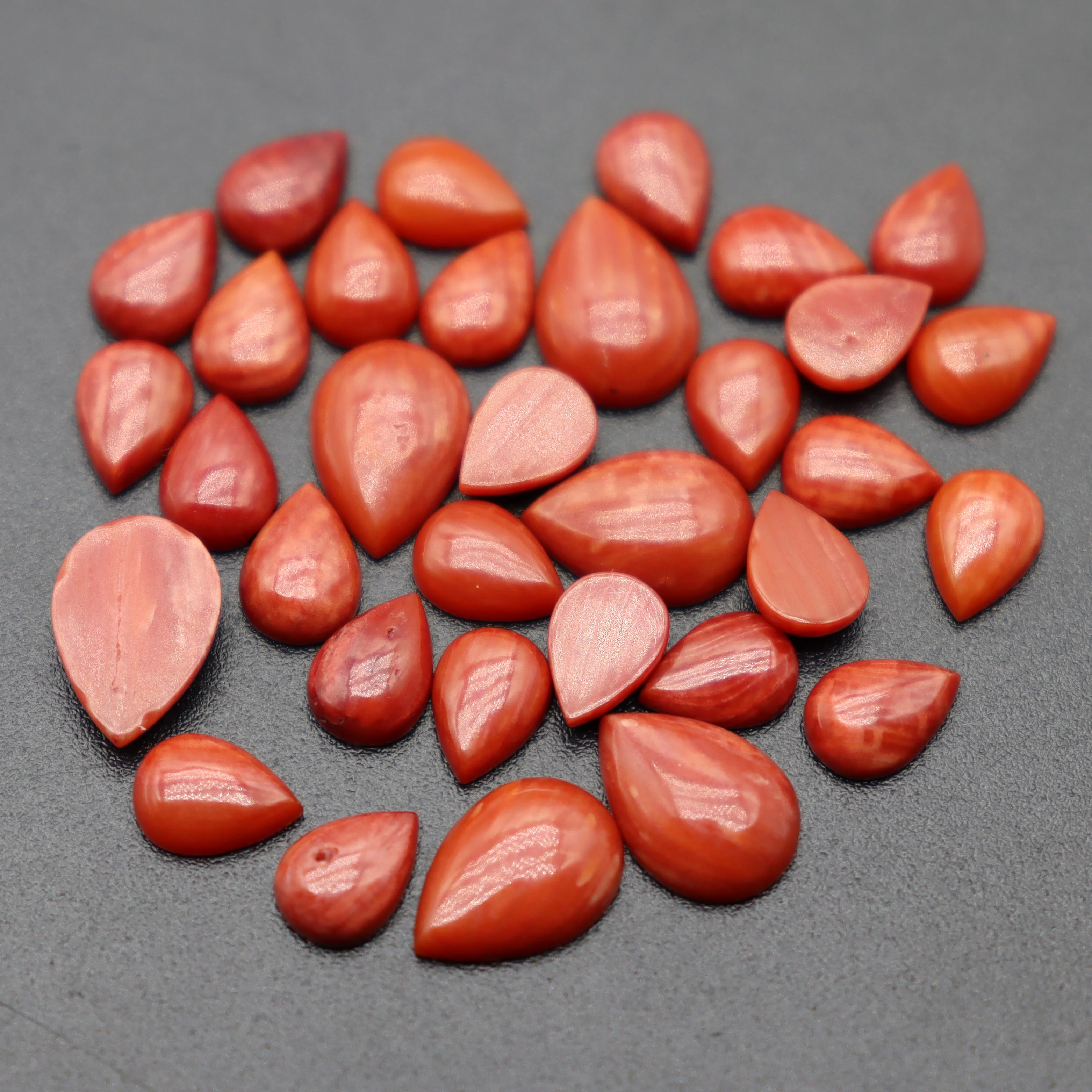 

Natural Coral Bead Red Ring Face Droplet Personality Exquisite Jewelry For Making DIY Necklace Earring Handmade Accessories