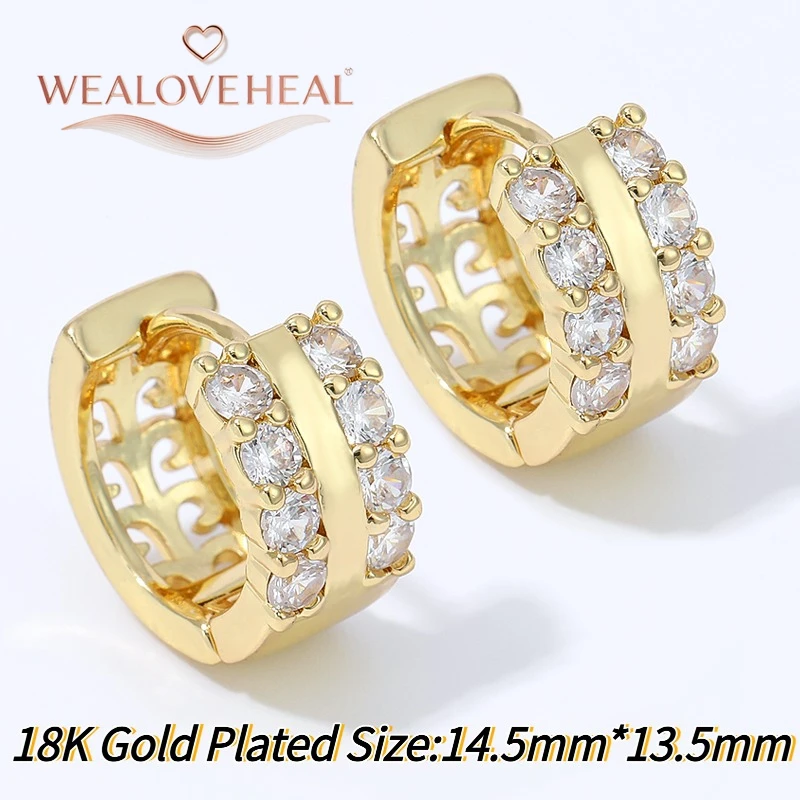 ohrringe, ohrringe damen, Klassische Prinzessinnen-Schliff CZ Huggie Creolen für Damen, 18K vergoldetes Messing, hohl, schlicht, elegant, vielseitiger Schmuck – Detail 22