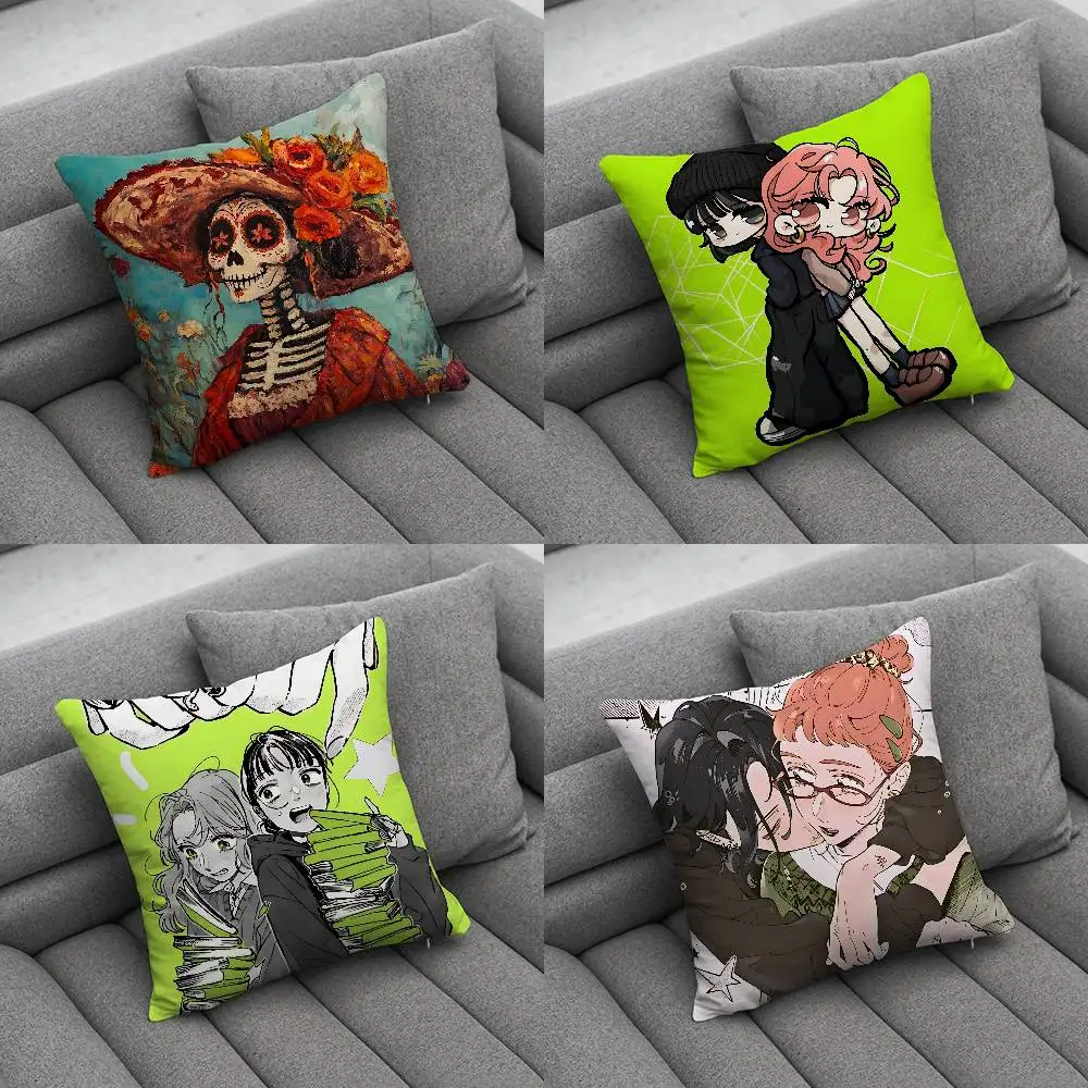 

Mexican Catrina Skull Day of the Dead Print Pattern Sofa Cushion Cover Pillowcase Home Party Car Bedding