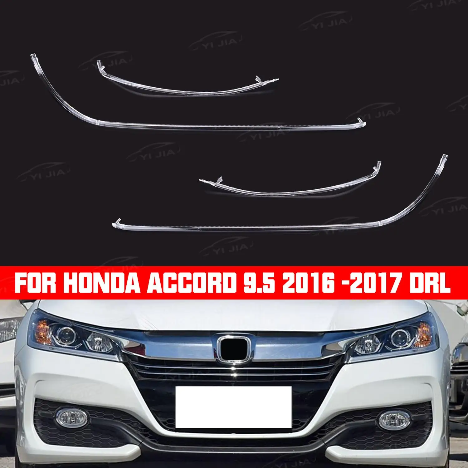 Misura per Honda Accord 9.5 2016-2017 Configurazione bassa DRL LED Faro Luce di marcia diurna Piastra guida Striscia tubo