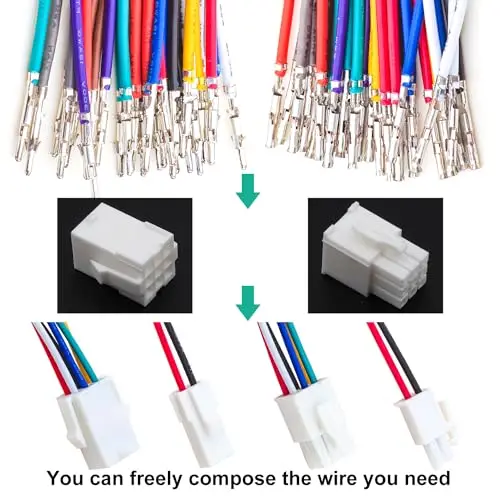 Conectores macho e fêmea e cabo 20AWG, Molex Servo Motor Plug,FL 4.14mm, 1x1Pin, 1x2P, 1x3Pin, 2x2P, 2x3P, 3x3Pin, 3x4P