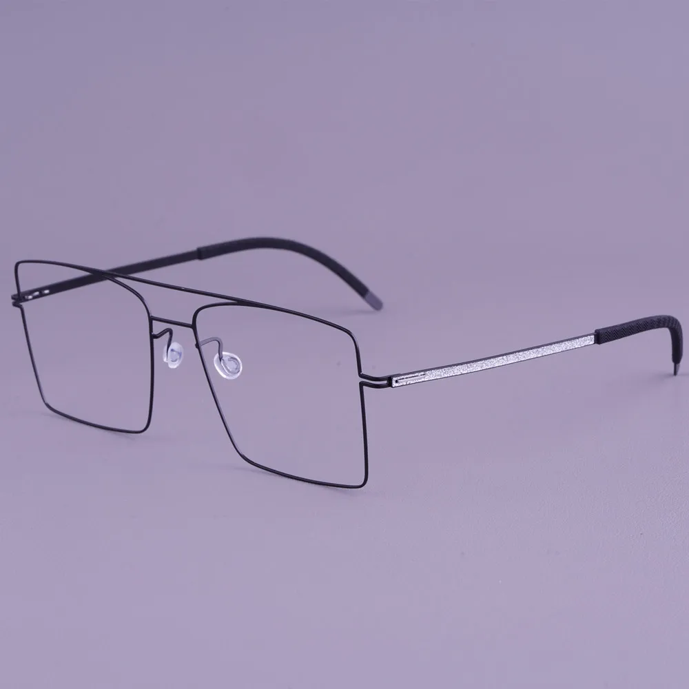 

Fashion Oversize Pilot Titanium Glasses Frame Men Women V476S-D Light Weight Eyeglasses Big Face Square Spectacle Screwless Gafa