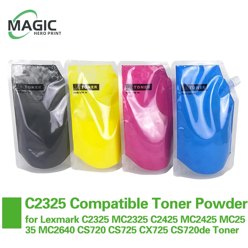 500g Refill Toner Powder compatible for Lexmark C2325 MC2325 C2425 MC2425 MC2535 MC2640 CS720 CS725 CX725 CS720de Toner