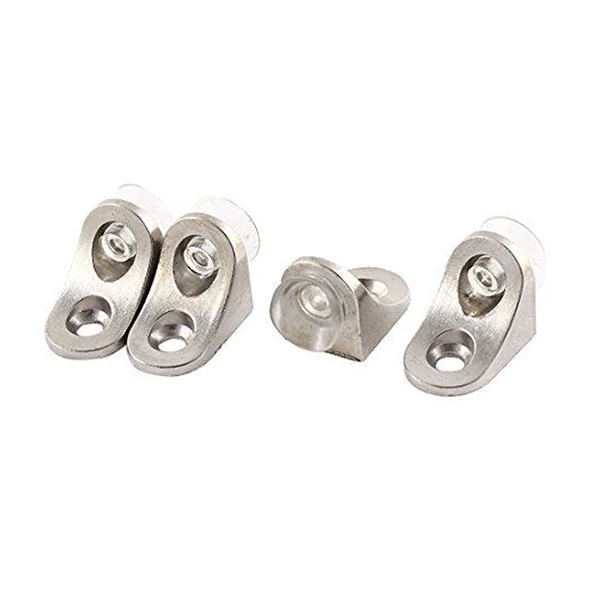 Soportes de soporte para estante en forma de L de acero inoxidable, aleación de Zinc duradera con ventosas de silicona para muebles, armarios, 10 Uds.