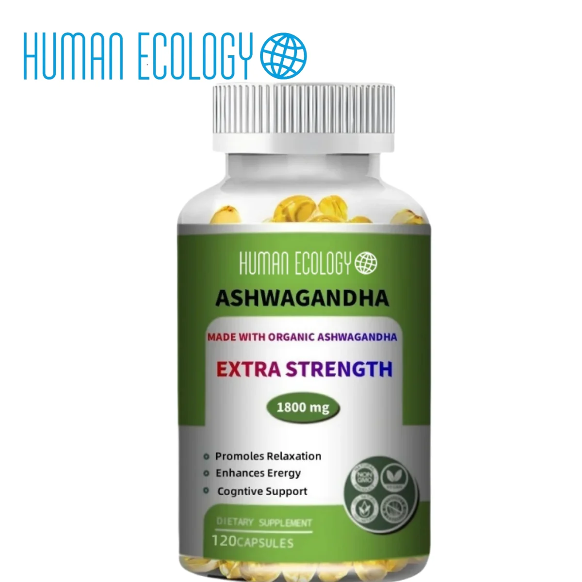 Human Ecology South African Drunken Eggplant Capsules 1800 Milligrams For Pressure Support,120 Capsules (Ashwagandha)