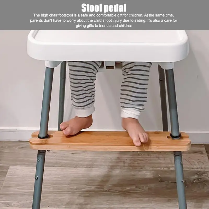 50cm Baby Highchair Foot Rest Footrest Baby Natural Bamboo Baby Highchair Foot Rest High Chair Footrest with Rubber Ring