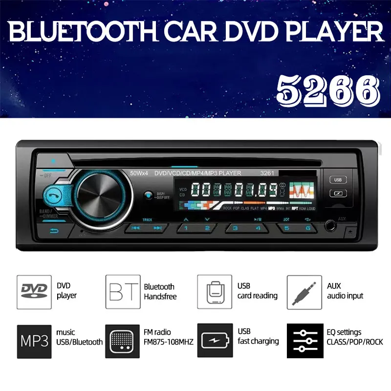 

Bluetooth (BT) Connectivity Car Stereo with Hands-Free Calling In-Dash MP3 Player for Vehicles MP3/USB Playback