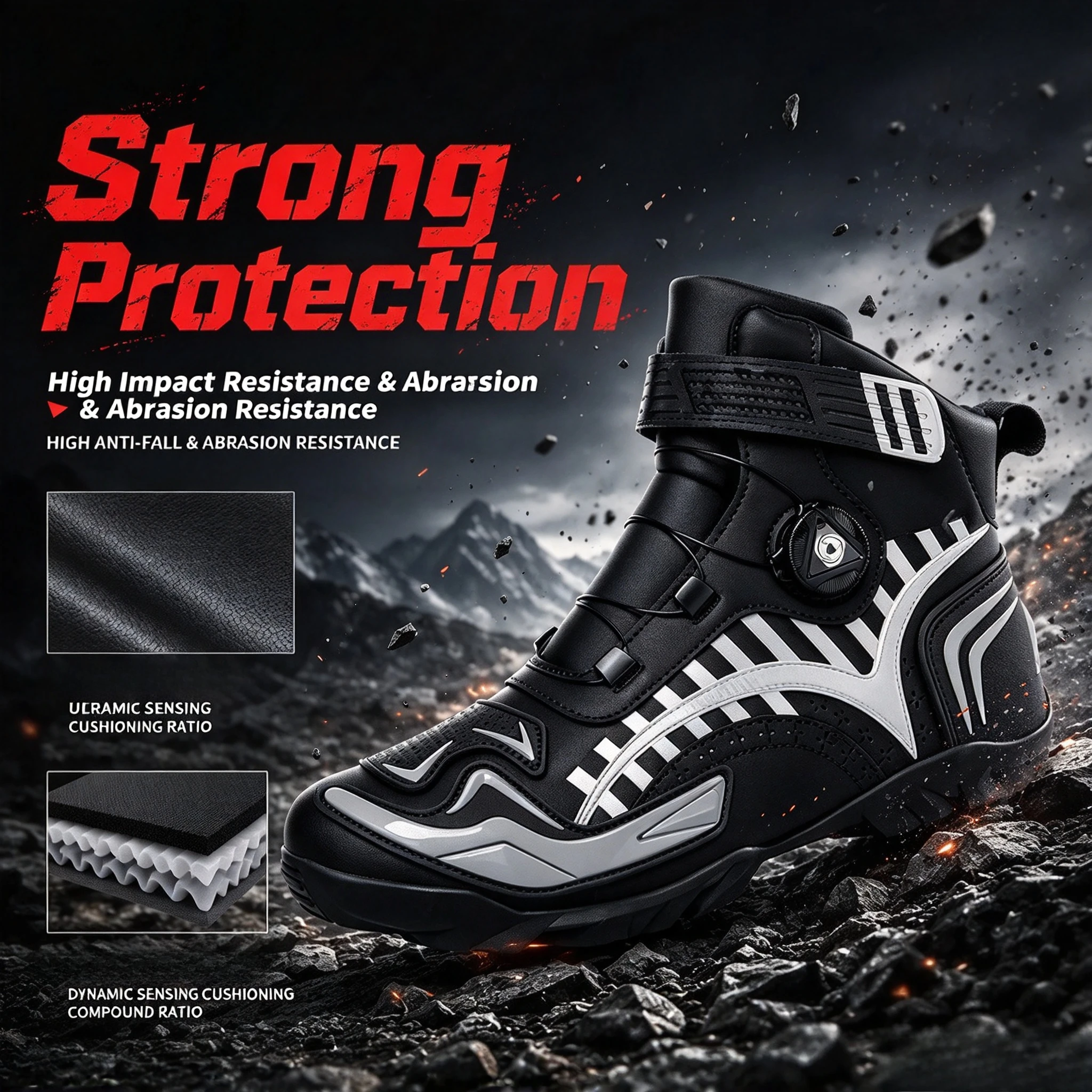 Men Women Summer Motorcycle Riding Boots, Water Resistant Breathable Wear-resistant Professional Off-road Motorbike Racing Shoes
