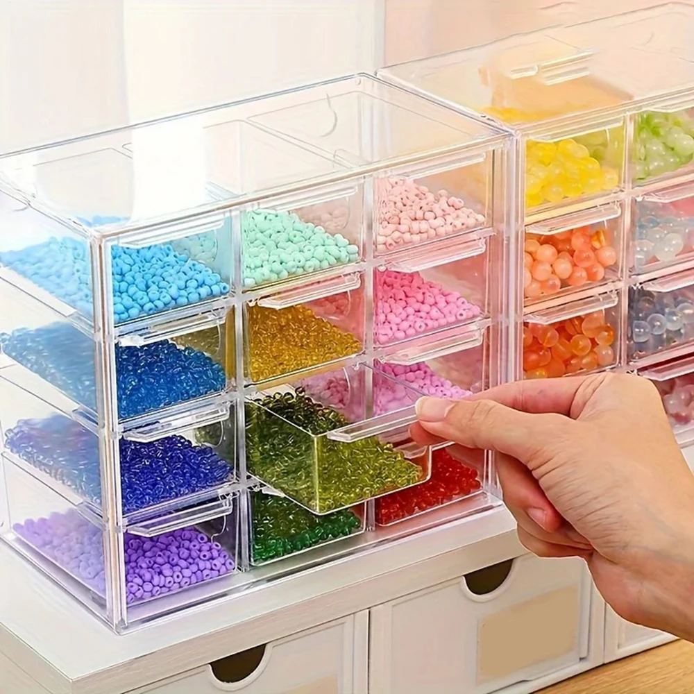 

Clear Storage Box Organizer Bead Hair Decoration Organizer Box Desktop Storage Contact Lens Case Jewelry Organization Boxes