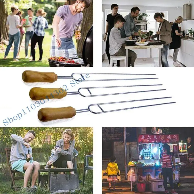

A3PA 6pcs Stainless Steel U-Shaped Barbecue Brazing Fork Needle Grilling Skewers BBQ Tools