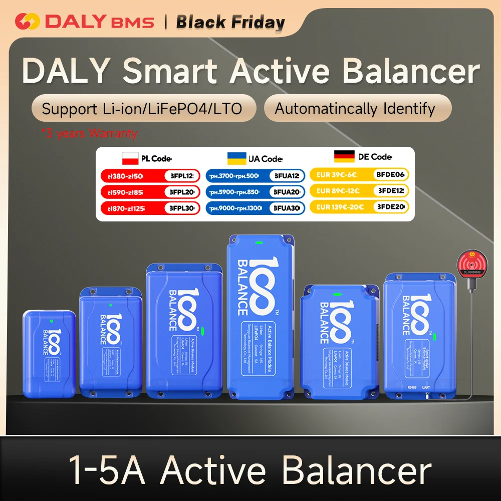 100BALANCE Smart BMS Active Balancer  Lifepo4 4S  6S 8S 10S 12S 13S 14S 16S 20S 24S For Lithium lifepo4  Lto active bms jk