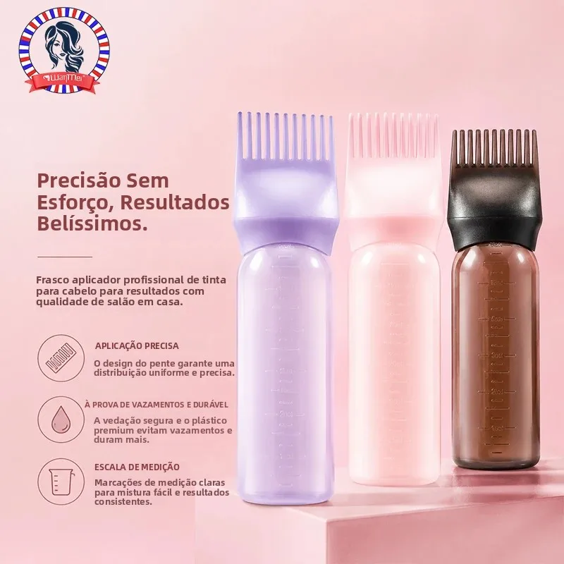 Garrafa de tingimento de cabelo 120ml 4.06oz, aplicador de apertar, óleo de plástico, garrafa de tintura de cabelo, coloração de cabelo, ferramenta de estilo de cabeleireiro