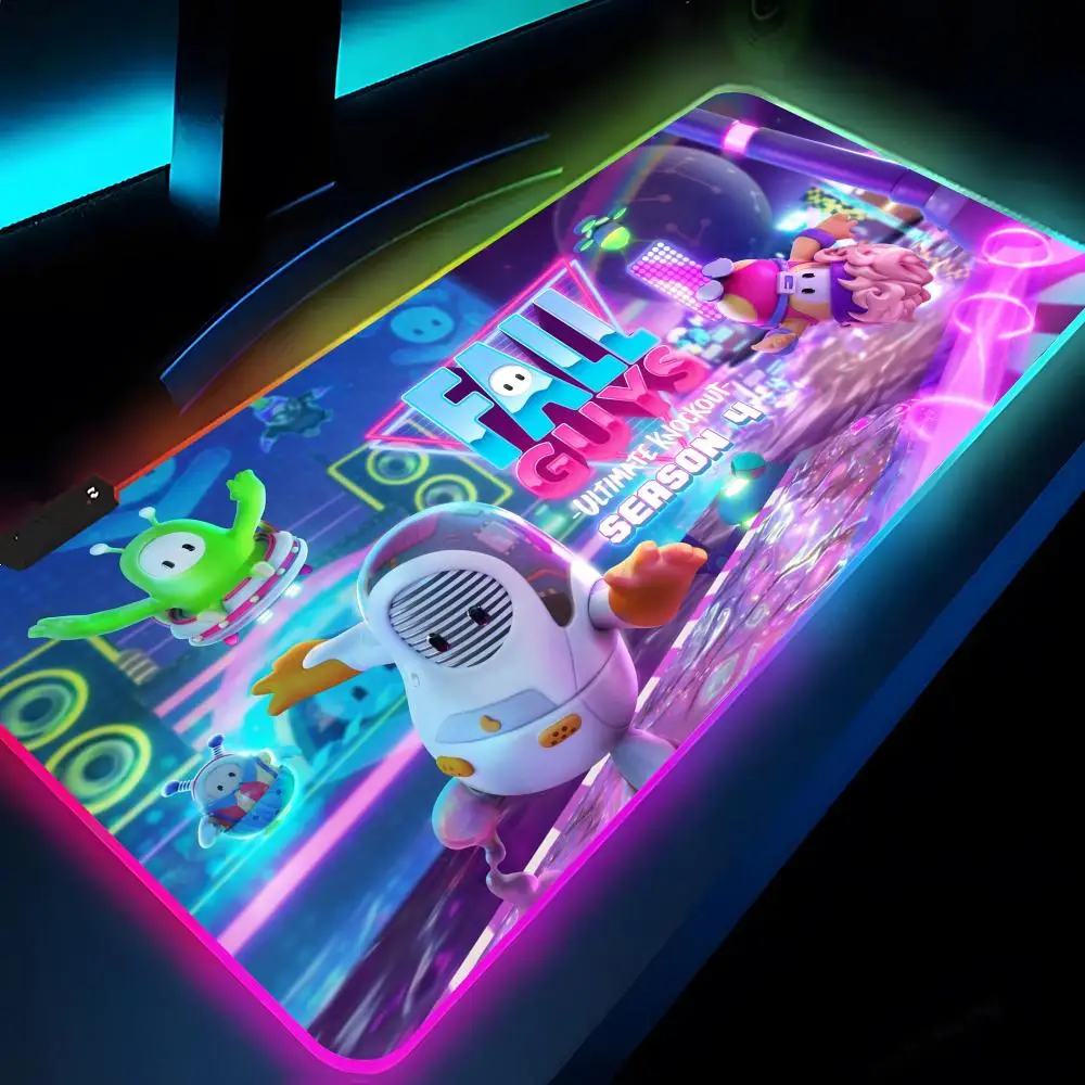 

F-Fall Game G-Guys Mouse Pad Rgb Xxl Laptop Mat Gaming Mousepad Backlit Keyboard Gamer Girl Table Pads Desk