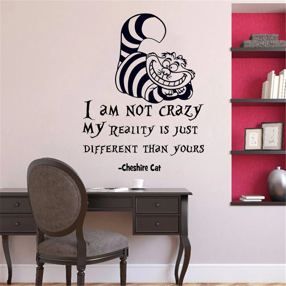 Alice In Wonderland Wall Sticker Cat Quotes \