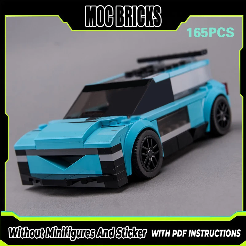 

Speed Racing Car Model MOC Building Bricks Blue Racing Car Modular Technology Gifts Holiday Assemble Children Toys Suit