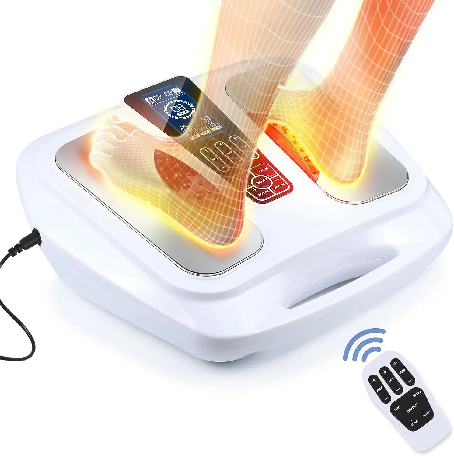 

Foot Circulation Stimulator Electric Foot Massager Machine For EMS&TENS Kneading Heating Effectively Soothe The Pain