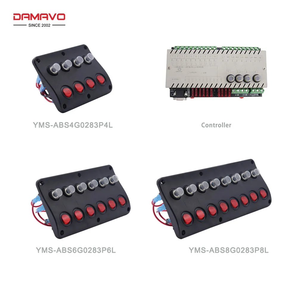 DAMAVO 12V/24V Waterproof Marine Switch Panel, 4/6/8 Gang Power Control With CarPlay For Yacht RV And Commercial Vehicles