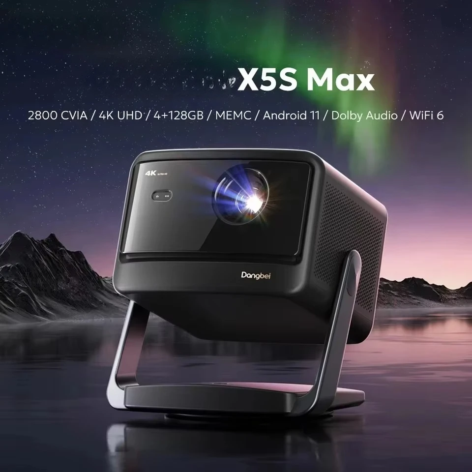 X5S Max 4K DLP-Projektor Dreifach-Laser 2800 CVIA Lumen 128GB Smart 3D Android TV Video MEMC Beam Heimkino 4GB RAM